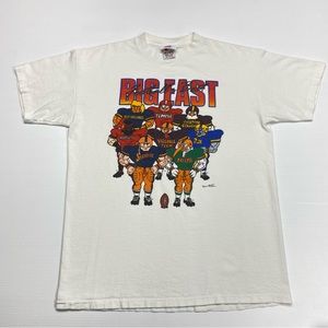 Vtg 1991 The Big East College Footballs Best Mascots White Graphic T-Shirt Sz L